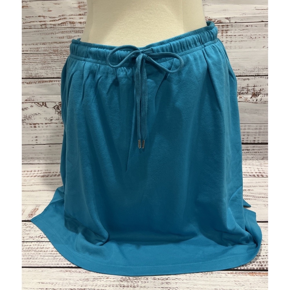 Woman Within Blue Knit Pocket Skort Skorts Women's Size L 18/20 NEW 25-2911-3